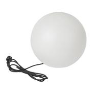 Perel Lámpara esférica, con estaca, uso interior y exterior, Ø 38 cm, 3 m de cable de alimentación, E27, IP65, blanco