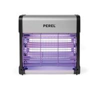 Perel Lámpara UV Mata Insectos eléctrica Interior, Rejilla 2800V, Dispositivo silencioso con Bandeja extraíble, Cobertura 30 m², Carcasa metálica, Control sin químicos