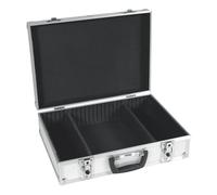 Perel Estuche de herramientas, separadores extraíbles, bloqueo de llave, 2 llaves, aluminio, gris, 425 x 305 x 125 mm