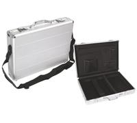 Perel Mapler para computadora portátil, Correa para el Hombro, Bloqueo de Llave, 2 Llaves, Aluminio, Gris metálico, 425 x 305 x 80 mm