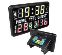 Perel Marcador Digital, Multisport, con Temporizador Deportivo Multifuncional, para Uso en Interiores y Exteriores, Modelo de Mesa, Uso Independiente o en Soporte, 40.5 x 62 cm