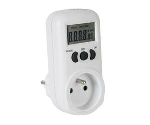 Perel Medidor de energía, pantalla LCD, 230 V, 16 A, 3600 W, FRANCESA FRANZIDA Tipo E, blanco