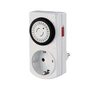 Perel Mini Temporizador de 24 Horas, mecánico, 230 V, 16 A, 3680 W, German Piding Type F, White
