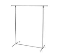 Perel perchero metálico de pie con 1 barra para colgar, armario abierto para dormitorio recibidor vestidor, metal gris, perchero resistente, 125 x 50 x 130 cm