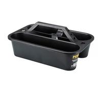 Perel Plástico, abierto, 3 compartimentos, negro