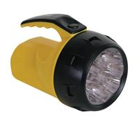 Perel Potente linterna LED, 9 LED blancos brillantes, adecuados para uso en interiores y exteriores, incluye baterías