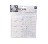 Perel Protectores de Piso de Fieltro para sillas, Patas de sillas, Protege los Pisos de Madera Dura de los rasguños, 135 Piezas, Redondas, Blancas