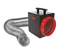 Perel - Radiador ventilador, 3300 W, con termostato y manguera de aire, calefacción eléctrica de taller
