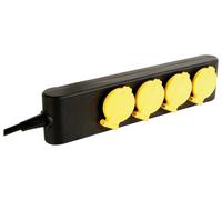Perel regleta ip44 para interior y exterior con 4 tomas schuko tipo f