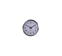 Perel Reloj de Pared 50 cm analógico con sincronización horaria DCF, Esfera Extra Grande fácil de Leer, Marco de Aluminio Plateado, salón Cocina Oficina Sala de Espera