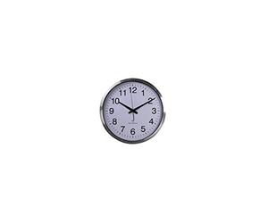 Perel Reloj de Pared 50 cm analógico con sincronización horaria DCF, Esfera Extra Grande fácil de Leer, Marco de Aluminio Plateado, salón Cocina Oficina Sala de Espera
