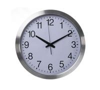 Perel Tools Reloj de pared redondo analógico 40 cm Hora radiopilótica (DCF) Aluminio Plata
