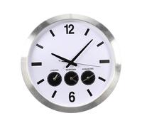 Perel Reloj Mundial analógico con 3 Zonas horarias, sincronización DCF automática, Esfera Grande y fácil de Leer, Reloj de Pared con Cambio automático de horario de Verano e Invierno, Ideal para