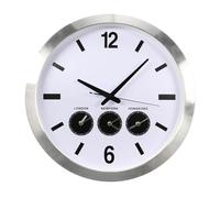 Perel Reloj Mundial analógico con 3 Zonas horarias, sincronización DCF automática, Esfera Grande y fácil de Leer, Reloj de Pared con Cambio automático de horario de Verano e Invierno, Ideal para