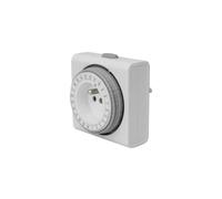 Perel Temporizador Compacto de 24 Horas, mecánico, 230 V, 16 A, 3680 W, FRANCÉS Tipo E, Blanco