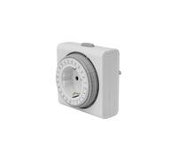 Perel Temporizador Compacto de 24 Horas, mecánico, 230 V, 16 A, 3680 W, German Typing Type F, White