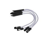 Perel Tensores Elasticos para Lona, tensores de Goma con Gancho, Blanco Negro, 300 mm, Juego de 4, fijacion rapida y Segura para Lonas Tiendas y Cubiertas