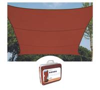 Perel Toldo Vela Rectangular 2 x 3 m para jardín y terraza, poliéster Transpirable e Impermeable, protección UV 90%, Color Terracota