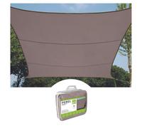 Perel Toldo Vela Rectangular, 2 x 3 m, poliéster 160 g/m2, Repelente al Agua, protección UV, Sombra Exterior jardín terraza balcón Piscina, Taupe, Anillas de Acero Inoxidable