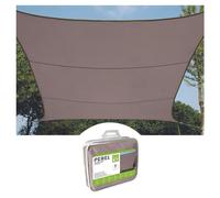 Perel Toldo Vela Rectangular 4 × 3 m para jardín y terraza, poliéster Transpirable e Impermeable 160 g/m², protección UV 90%, Anillas de Acero Inoxidable, Taupe