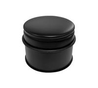 Perel Tope de puerta de suelo, acero inoxidable, 1,1 kg pesado, sin taladrar, base antideslizante de goma contra arañazos, redondo negro mate, Ø9 x 7,5 cm, tope fijo para hogar oficina pasillo
