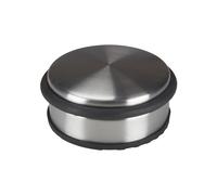 Perel Tools Tope de puerta redondo acero inoxidable, sin taladrar, goma antideslizante 10 x 4 cm
