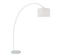 Perenz - 6304B - Lámpara de pie con arco - Esta lámpara de suelo está hecha con una montura de metal lacado blanco y una pantalla de tela