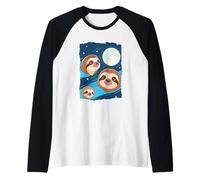 Perezoso 3 Perezosos Aullando a la Luna Divertido Extraño Maldito Camiseta Manga Raglan