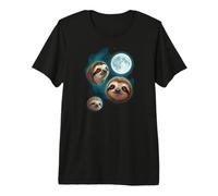 Perezoso 3 Perezosos Aullando a la Luna Divertido Extraño Maldito Camiseta Premium