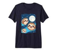 Perezoso 3 Perezosos Aullando a la Luna Divertido Extraño Maldito Camiseta Premium