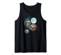 Perezoso 3 Perezosos Aullando a la Luna Divertido Extraño Maldito Camiseta sin Mangas