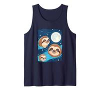 Perezoso 3 Perezosos Aullando a la Luna Divertido Extraño Maldito Camiseta sin Mangas