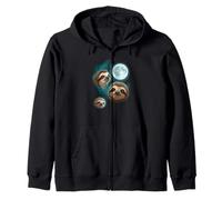 Perezoso 3 Perezosos Aullando a la Luna Divertido Extraño Maldito Sudadera con Capucha