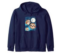 Perezoso 3 Perezosos Aullando a la Luna Divertido Extraño Maldito Sudadera con Capucha