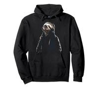 Perezoso Animal Amor Música Auriculares Vida Silvestre Bosque Sudadera con Capucha