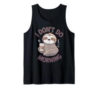 Perezoso Bebiendo café Que no Hago por la mañana Camiseta sin Mangas