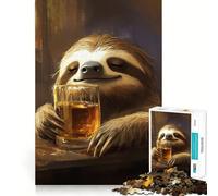 Perezoso Bebiendo Whisky Bourbon, Rompecabezas de 1000 Piezas para Adultos, Regalo, Juguete de Habilidad, Alivio del estrés, Corte Exacto, Lista de Deseos de Papá Noel 50x75cm
