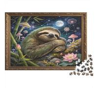 Perezoso Bosque Fantástico Puzzle de 1000 Piezas Puzzle para Adultos Papel Entorno Natural Nocturno Puzzle para Toda la Familia Relajación Regalo 38x26cm/1000pcs