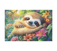 Perezoso Bosque Florido Vida Silvestre Naturaleza Salvaje Rural Bonito Sereno Puzzle 1000 Piezas para Adultos Agradable Divertido Y Relajante Pasatiempos Y Ocio 1000 PCS（75x50cm）