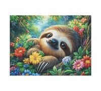Perezoso Bosque Florido Vida Silvestre Naturaleza Salvaje Rural Bonito Sereno Puzzle 500 Piezas para Adultos Divertido Estimulante Y Relajante Ideal para Hobby Y Pasatiempos Diarios 500 PCS（52×38cm）