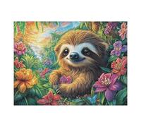 Perezoso Bosque Florido Vida Silvestre Naturaleza Salvaje Rural Bonito Sereno Puzzle 500 Piezas para Adultos Divertido Estimulante Y Entretenido Ideal para Pasatiempos En Casa 500 PCS（52×38cm）