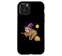 Perezoso Bruja Montando Escoba Halloween Aterrador Divertido Carcasa para iPhone 11 Pro