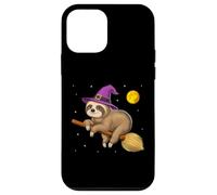 Perezoso Bruja Montando Escoba Halloween Aterrador Divertido Carcasa para iPhone 12 Mini