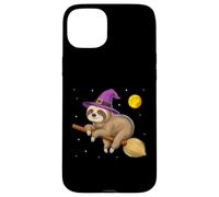 Perezoso Bruja Montando Escoba Halloween Aterrador Divertido Carcasa para iPhone 15 Plus