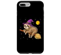 Perezoso Bruja Montando Escoba Halloween Aterrador Divertido Carcasa para iPhone 7 Plus/8 Plus