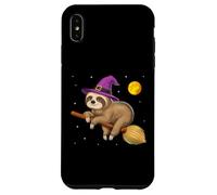 Perezoso Bruja Montando Escoba Halloween Aterrador Divertido Carcasa para iPhone XS MAX