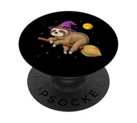 Perezoso Bruja Montando Escoba Halloween Aterrador Divertido PopSockets PopGrip Adhesivo