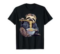 Perezoso Comer Ramen Perezoso Ramen Bowl Ninja Fideos Japoneses Camiseta