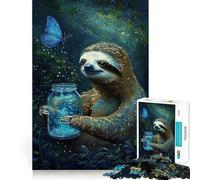 Perezoso con Tarro de luciérnagas para Adultos, Rompecabezas de 1000 Piezas, Juguete para ejercitar la Mente, Juguete de Ocio Suave, diseño para armar, Regalo de Temporada 50x75cm