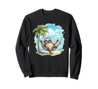 Perezoso de palmeras en hamaca para la temporada de playa Sudadera